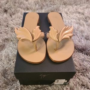 Giuseppe Zanotti Flat Thong Sandals (Nude) EU 37.5 (Size 7)